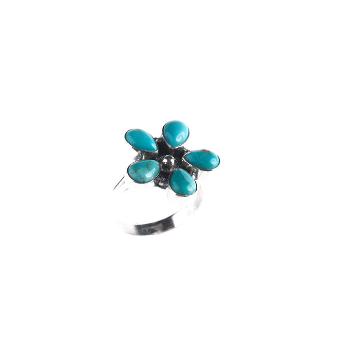Silver N Accessories Sterling Turquoise Flower Ring