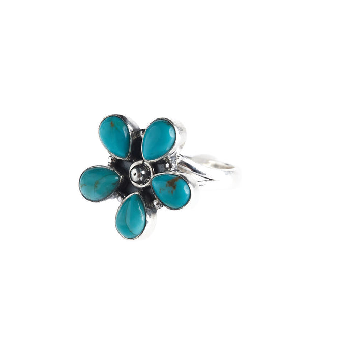 Silver N Accessories Sterling Turquoise Flower Ring