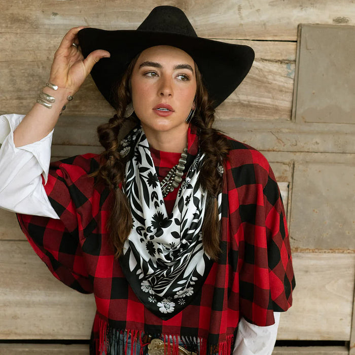 Fringe Scarves Señorita Black Long Tall