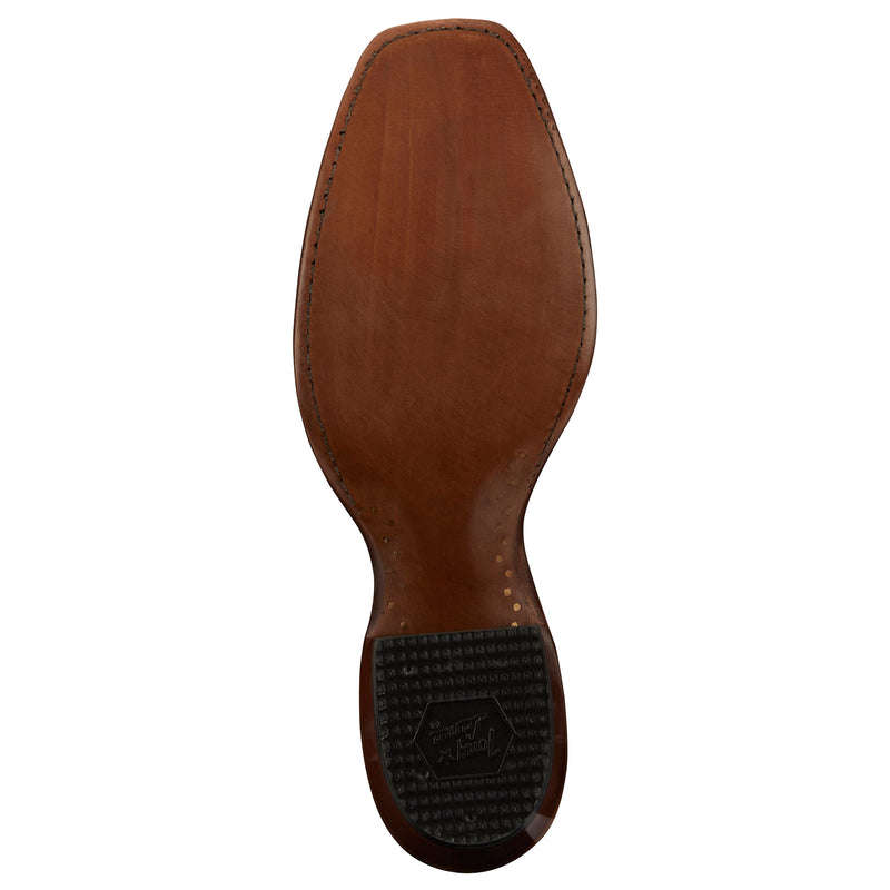 Tony Lama Men`s Tan Caiman Belly Brown Cowhide Top