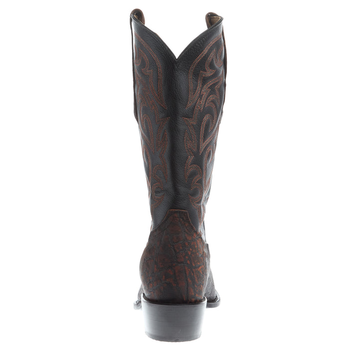 Tony Lama Men`s Cognac Elephant Vamp Black Goat Top