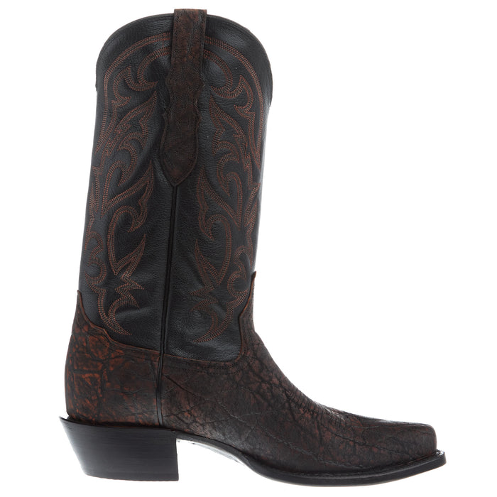 Tony Lama Men`s Cognac Elephant Vamp Black Goat Top