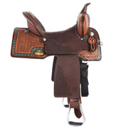 Circle Y Saddlery Montana 15 Inch Vintage Chocolate Arrow Basket Barrel Saddle