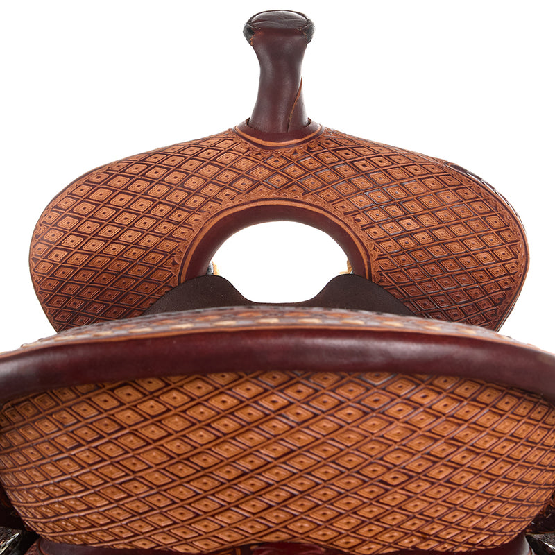 Circle Y Saddlery Montana 15 Inch Vintage Chocolate Sparkling Diamond Barrel Saddle