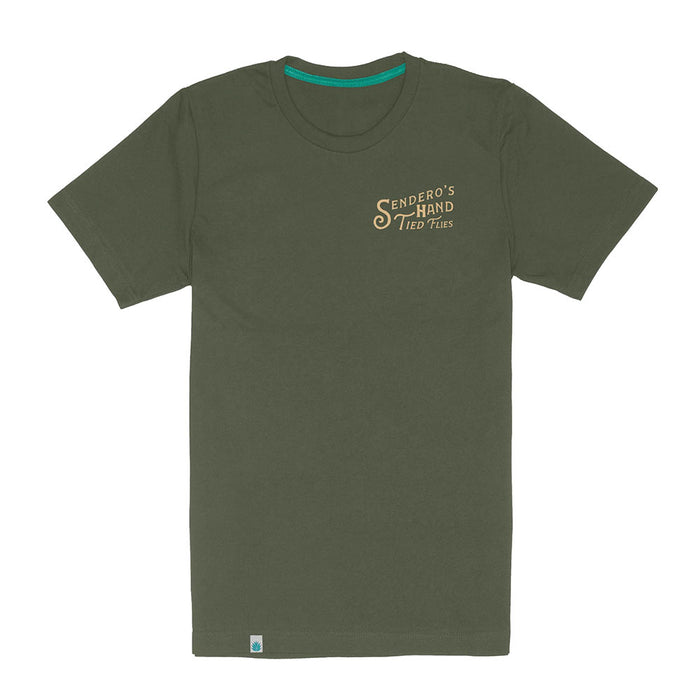 Sendero Provisions Co Men's Army Green Hand Tied Tee Shirt