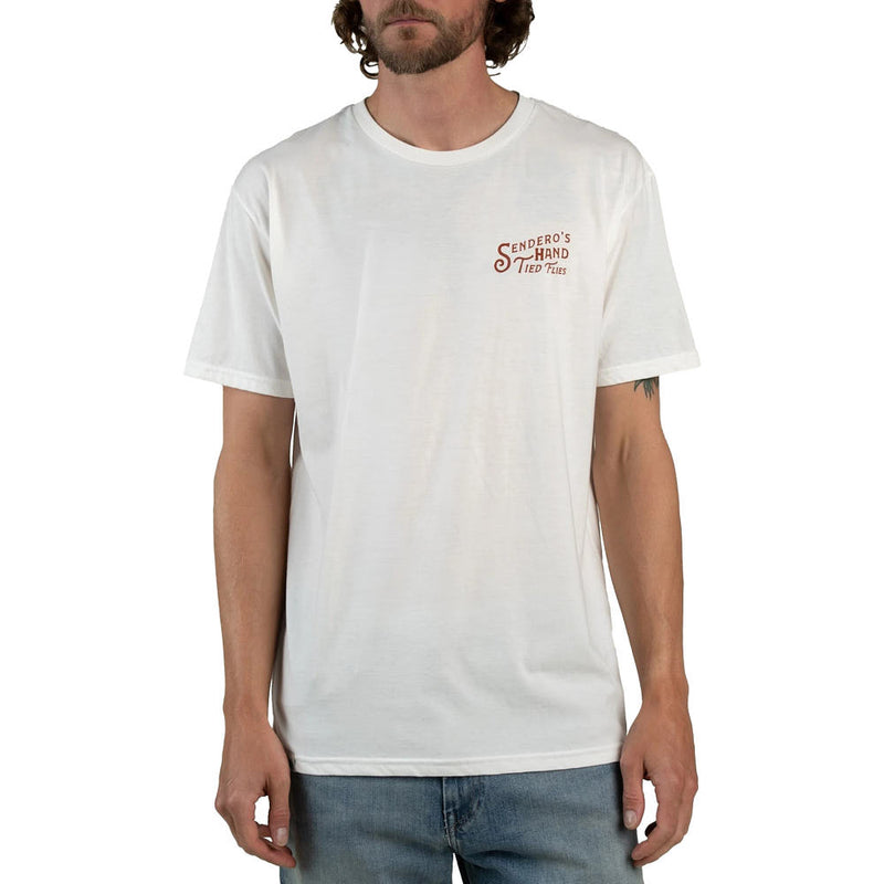 Sendero Provisions Co Men's White Hand Tied Flies Tee Shirt