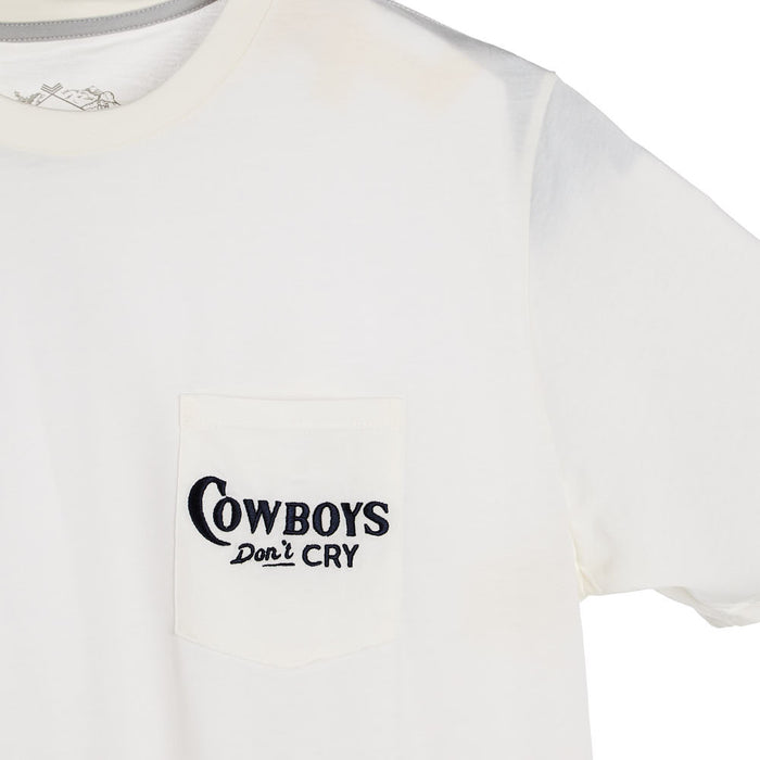 Sendero Provisions Co Mens Vintage White wboys Don't Cry Short Sleeve Tee Shirt