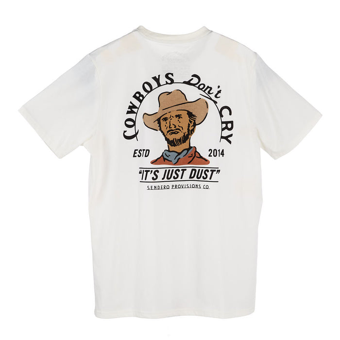 Sendero Provisions Co Mens Vintage White wboys Don't Cry Short Sleeve Tee Shirt