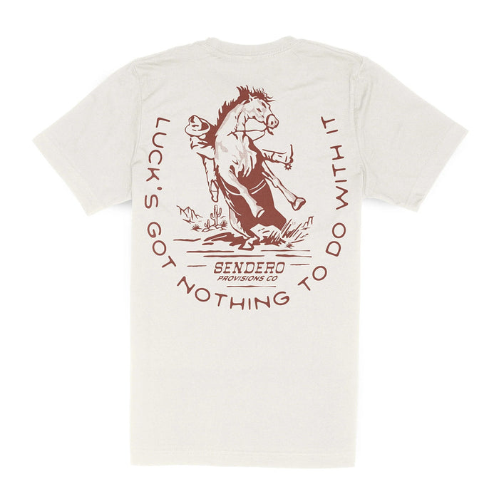 Sendero Provisions Co Men's White No Luck Short Sleeve Tee Shirt