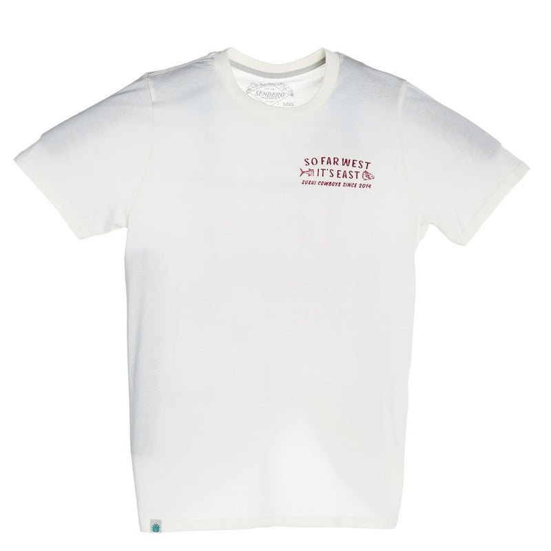 Sendero Provisions Co Men's Vintage White So Far West Tee Shirt