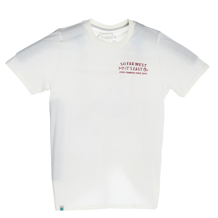 Sendero Provisions Co Men's Vintage White So Far West Tee Shirt