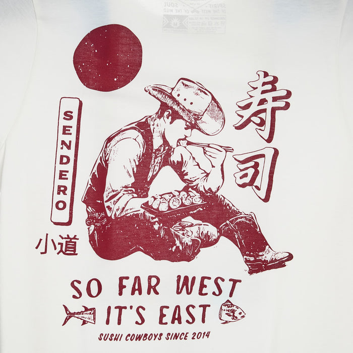 Sendero Provisions Co Men's Vintage White So Far West Tee Shirt