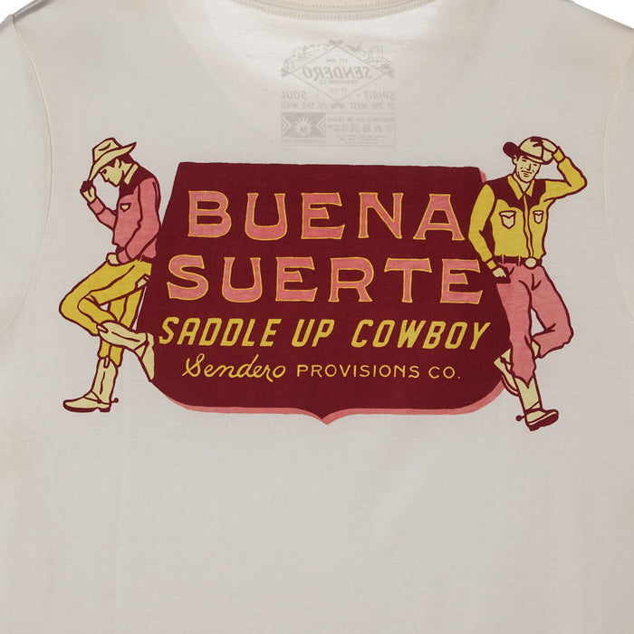 Sendero Provisions Co Men's Buena Suerte Vintage White Tee