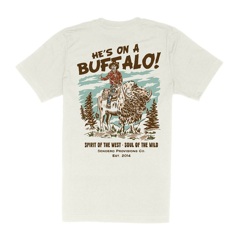 Sendero Provisions Co Men's Vintage White Buffalo Tee Shirt