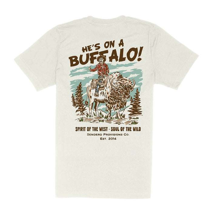 Sendero Provisions Co Men's Vintage White Buffalo Tee Shirt
