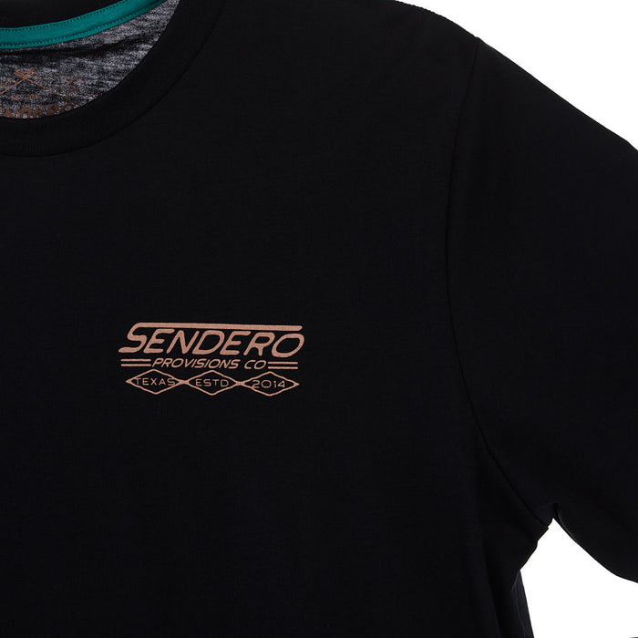 Sendero Provisions Co Mens Black Dillo Rider Short Sleeve Tee Shirt