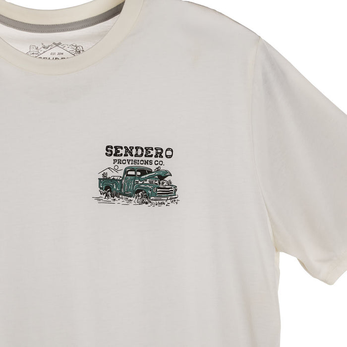 Sendero Provisions Co Men's Vintage White Few Parts Short Sleeve Tee Shirt