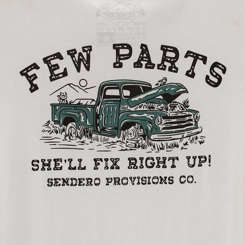 Sendero Provisions Co Men's Vintage White Few Parts Short Sleeve Tee Shirt