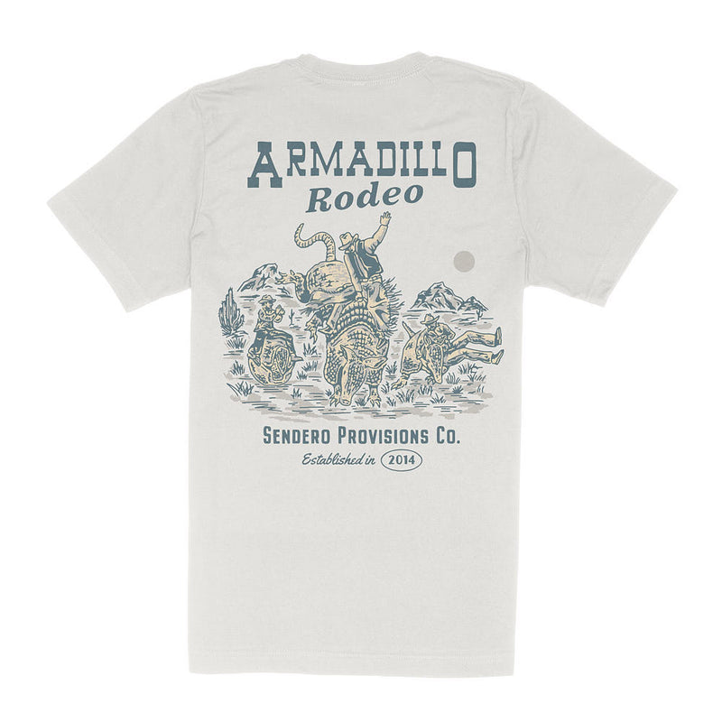 Sendero Provisions Co Men's White Armadillo Rodeo Tee Shirt