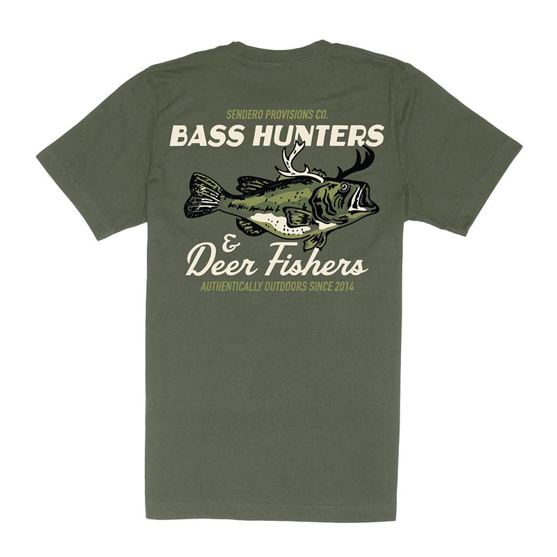 Sendero Provisions Co Men's Green Deer Fishers Tee Shirt