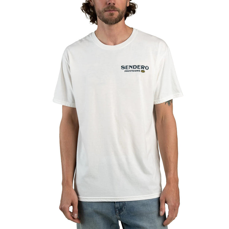 Sendero Provisions Co Men's White Drawin' Cowboy Tee Shirt