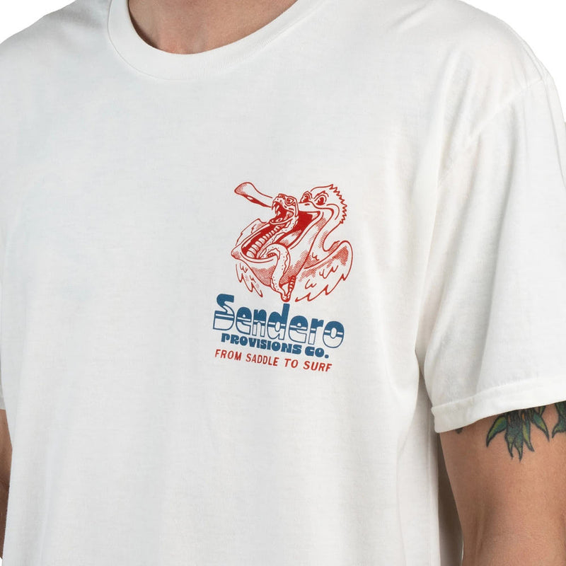 Sendero Provisions Co Men's White Saddle To Surf Tee Shirt