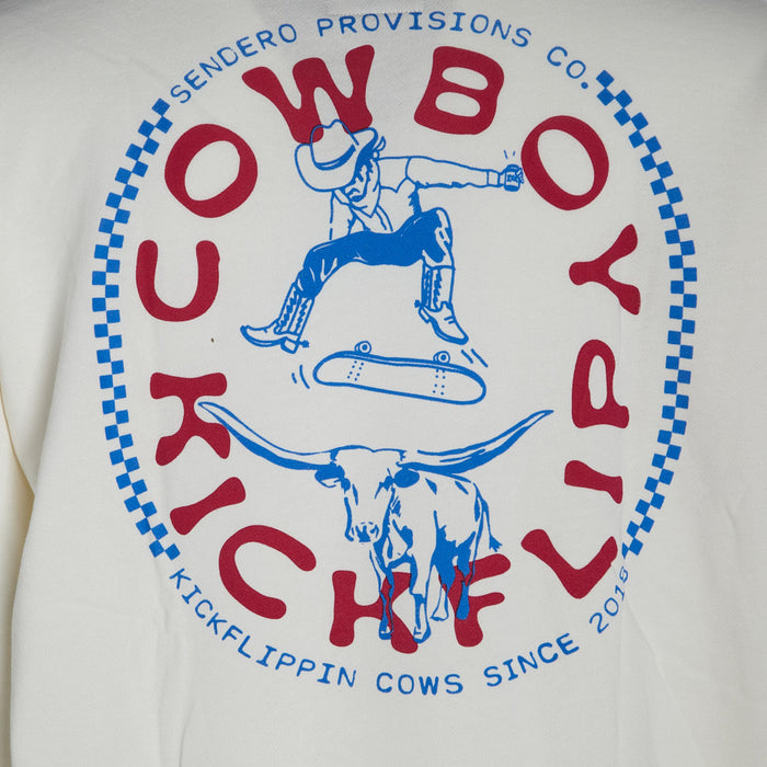 Sendero Provisions Co Men's Vintage White Cowboy Kick Flip Hoodie