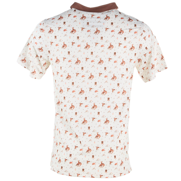 Sendero Provisions Co Men's Bronc Rider Cream Polo