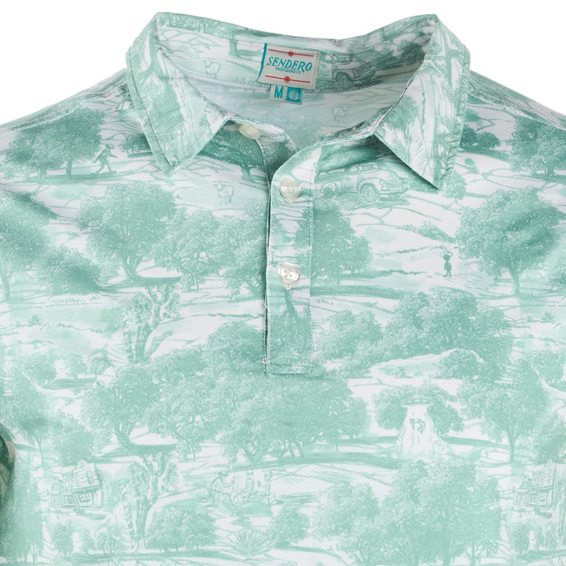Sendero Provisions Co Men's Aurora Green Polo
