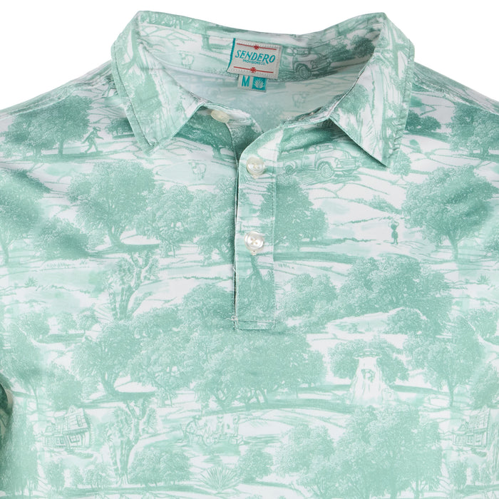 Sendero Provisions Co Men's Aurora Green Polo