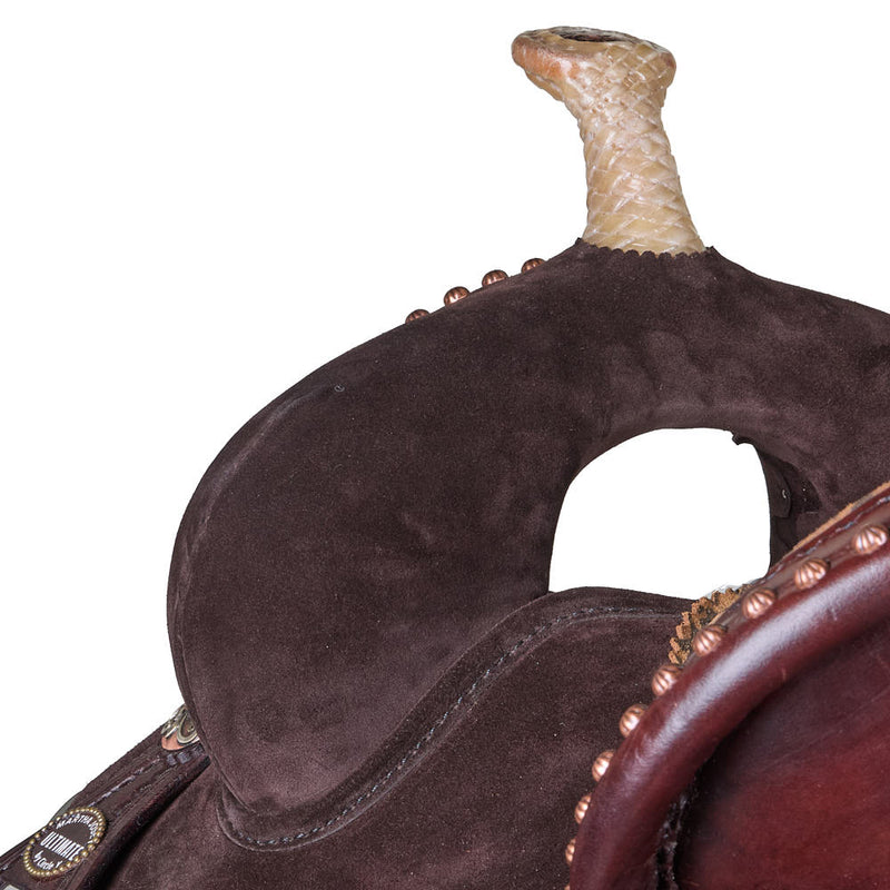 Circle Y Saddlery Lightweight Lightspeed Chocolate Cheetah 12in Barrel Saddle