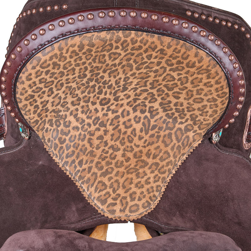 Circle Y Saddlery Lightweight Lightspeed Chocolate Cheetah 12in Barrel Saddle