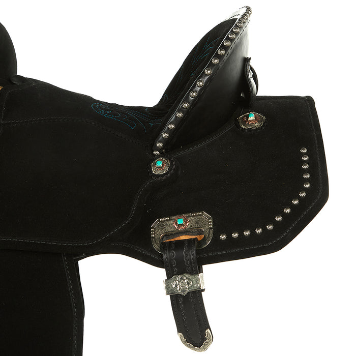 Circle Y Saddlery Josey Mitchell Lightweight Lightspeed 14in Black Barrel Saddle