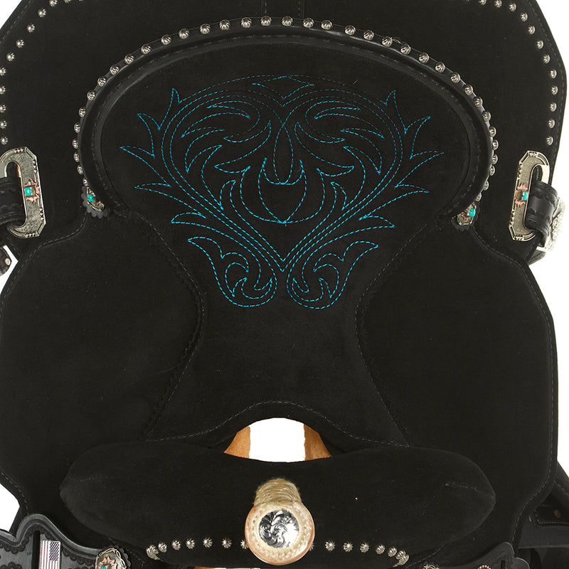 Circle Y Saddlery Josey Mitchell Lightweight Lightspeed 14in Black Barrel Saddle