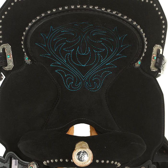 Circle Y Saddlery Josey Mitchell Lightweight Lightspeed 14in Black Barrel Saddle