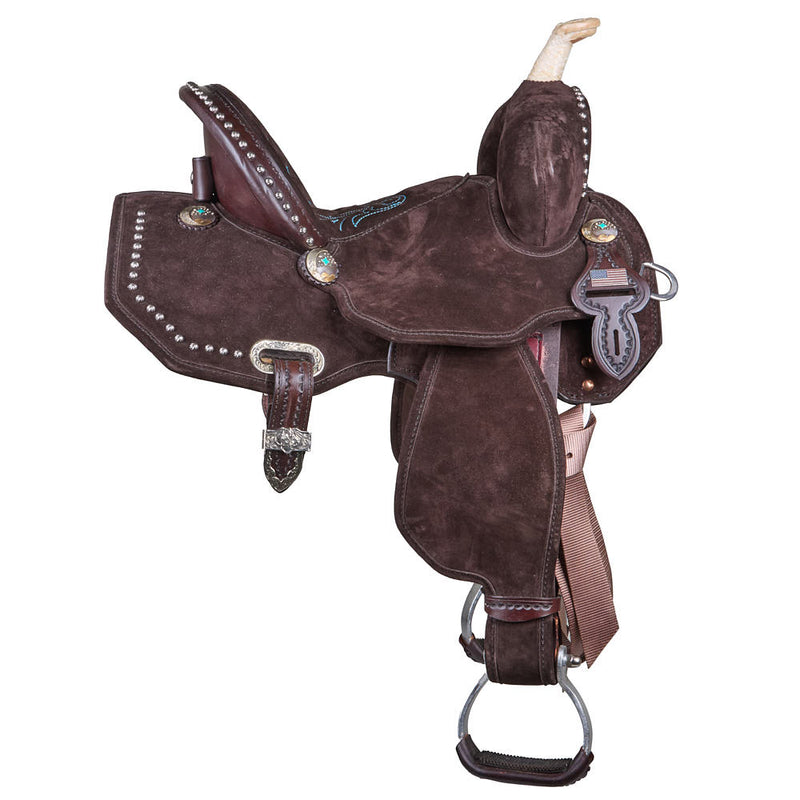 Circle Y Saddlery Lightweight Lightspeed Chocolate Turquoise 13in Barrel Saddle