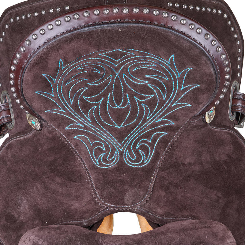 Circle Y Saddlery Lightweight Lightspeed Chocolate Turquoise 13in Barrel Saddle