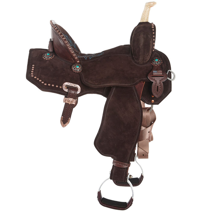 Circle Y Saddlery Josey Mitchell Lightweight Lightspeed 14.5in Wide Tree Barrel Racing Saddle