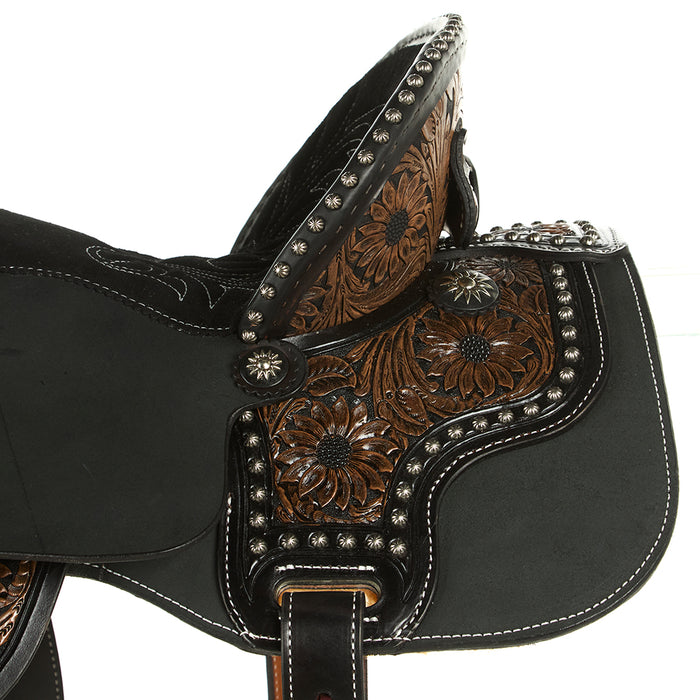 Circle Y Saddlery Martha Josey 14.5 Cash American Patriot Black Vintage Barrel Saddle