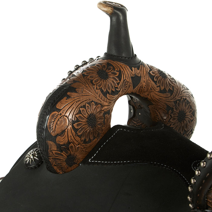 Circle Y Saddlery Martha Josey 14.5 Cash American Patriot Black Vintage Barrel Saddle