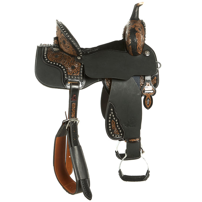 Circle Y Saddlery Martha Josey 14.5 Cash American Patriot Black Vintage Barrel Saddle