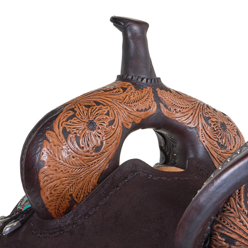 Circle Y Saddlery Ultimate Cash Vintage Chocolate Cactus 14in Barrel Saddle