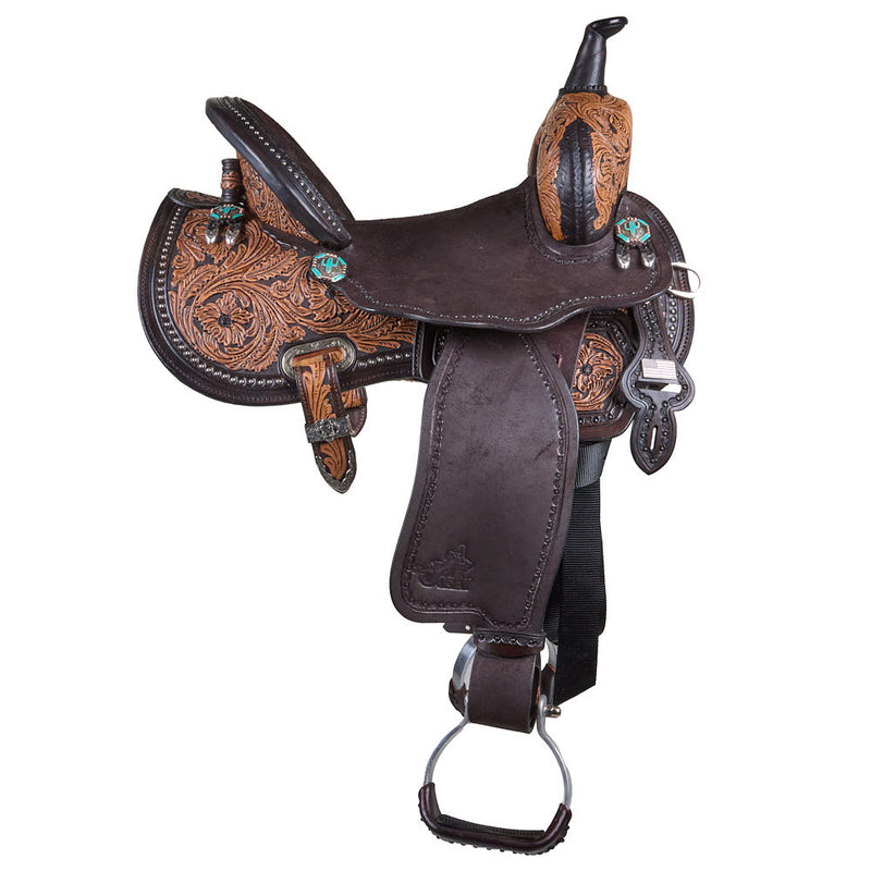Circle Y Saddlery Ultimate Cash Vintage Chocolate Cactus 14in Barrel Saddle