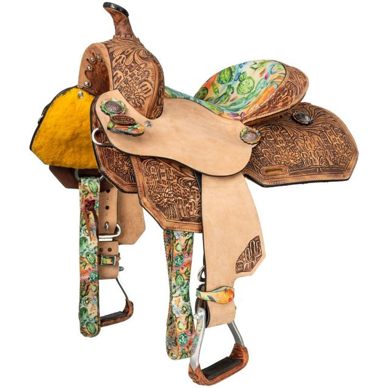 Tough 1 Cactus 12in Youth Barrel Saddle