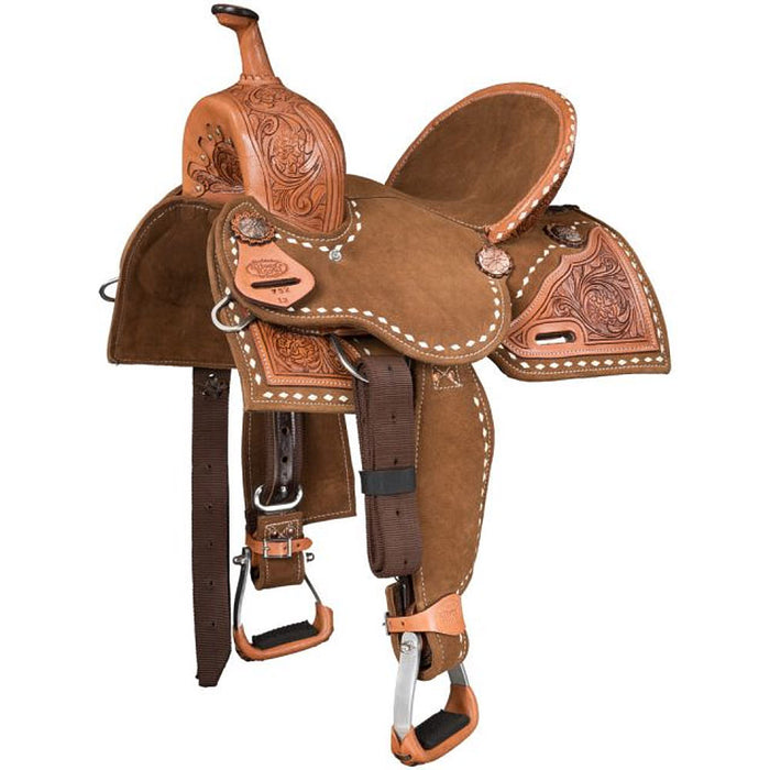 Tough 1 SB Brown 12in Youth Barrel Saddle
