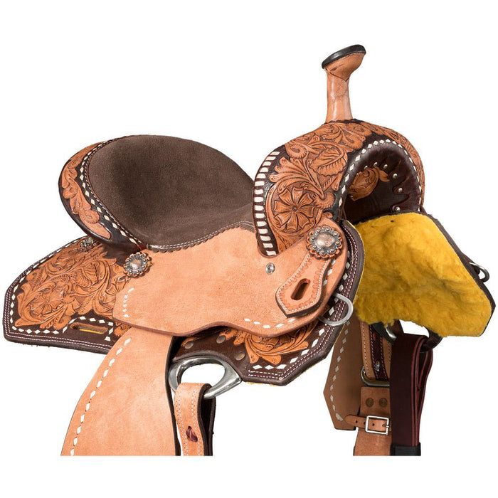 Tough 1 Light Antique Bute 12in Youth Barrel Saddle