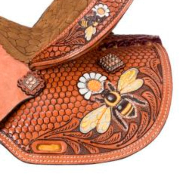 Tough 1 Bumble Bee Light Antique 10in Youth Barrel Saddle