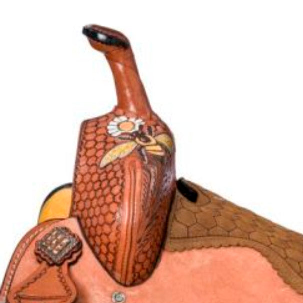 Tough 1 Bumble Bee Light Antique 10in Youth Barrel Saddle