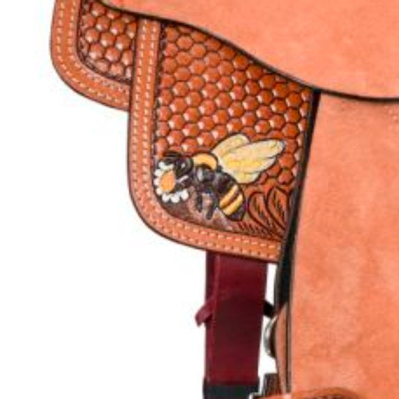 Tough 1 Bumble Bee Light Antique 10in Youth Barrel Saddle