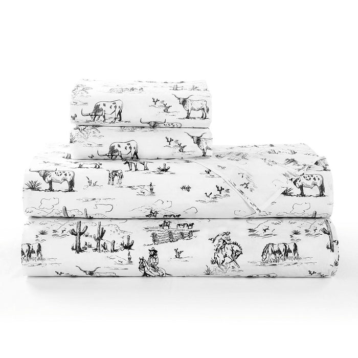 Hiend Accents Ranch Life Black/White Sheet Set